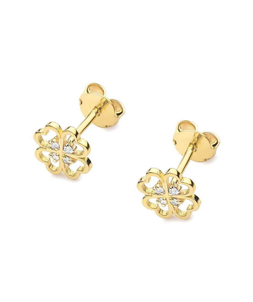 Gold earrings 14k with a 0.04ct diamond