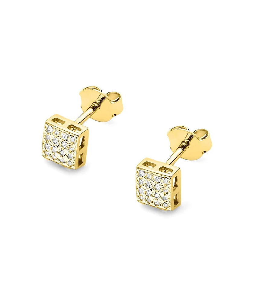 Złote kolczyki próba 14k z brylantem 0,16ct