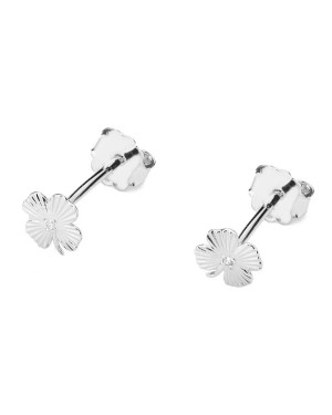 14k gold clover earrings with 0.01ct diamond