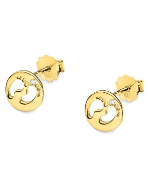 Gold earrings feet 14k with diamond 0.01ct