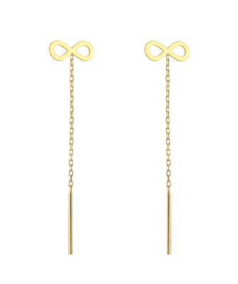 Gold threader earrings infinity sign