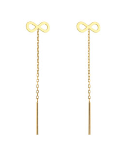 Gold threader earrings infinity sign