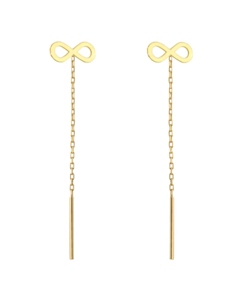 Gold threader earrings infinity sign