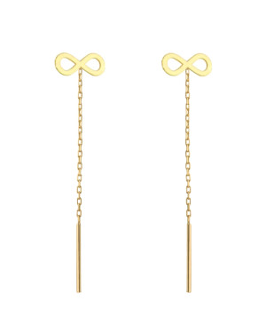 Gold threader earrings infinity sign