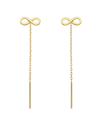 Gold threader earrings infinity sign