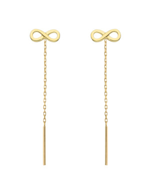 Gold threader earrings infinity sign
