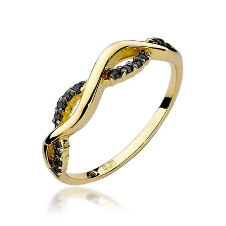 Gold ring with diamond EY-96 black diamonds | GoldJewellery
