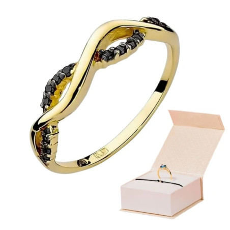 Gold ring with diamond EY-96 black diamonds | GoldJewellery