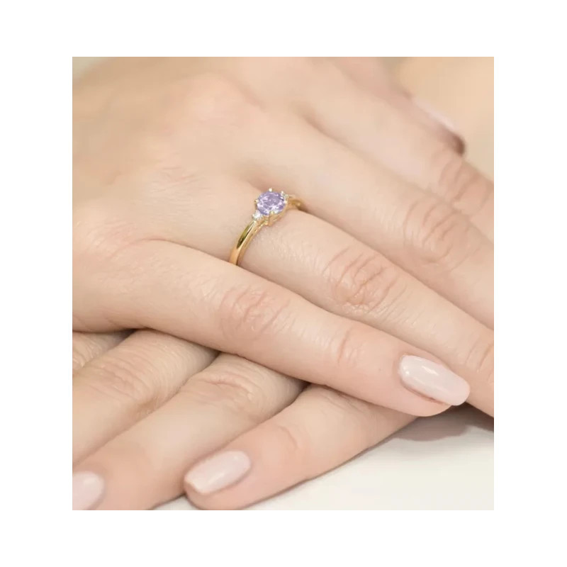 Gold ring with diamond EY-10 amethyst | GoldJewellery Gold ring with diamond EY-10 amethyst | GoldJewellery
