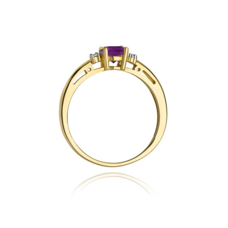 Gold ring with diamond EY-10 amethyst | GoldJewellery