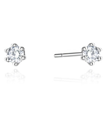 Gold classic earrings 14k with 0.08ct diamond