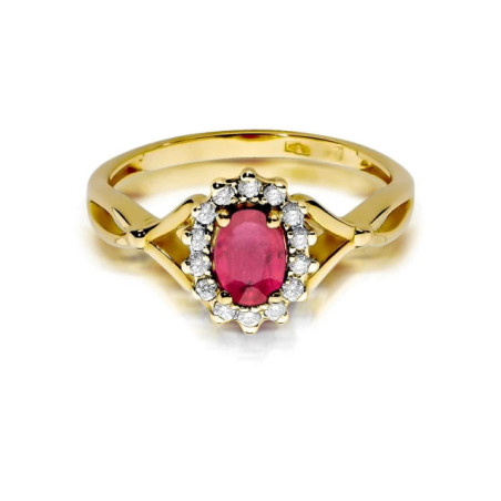 Gold ring with diamond EY-182 ruby ​​| GoldJewellery