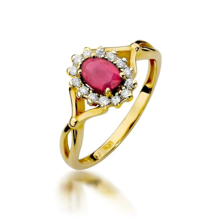 Gold ring with diamond EY-182 ruby ​​| GoldJewellery