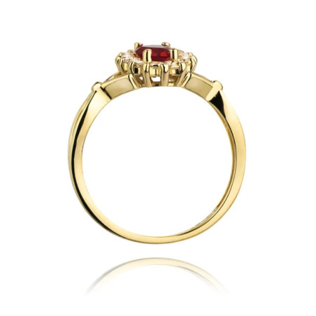Gold ring with diamond EY-182 ruby ​​| GoldJewellery