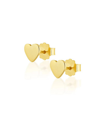 Gold earrings full of hearts