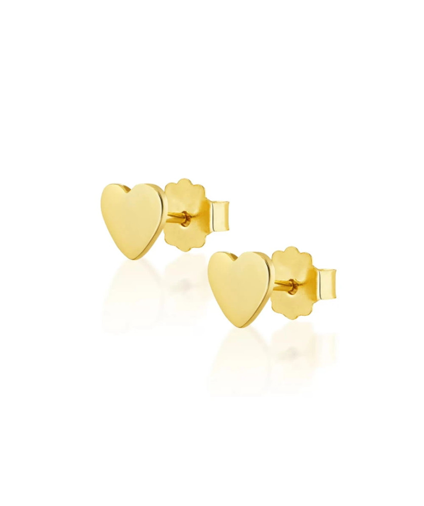 Gold earrings full of hearts