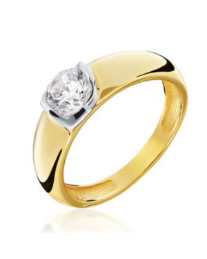 14k Gold Ring With Large Brilliant Stone | Minimalist Gold Ring