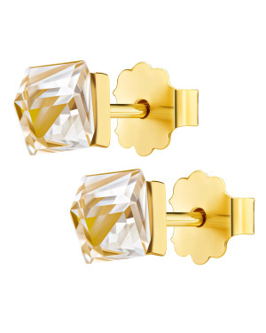 Gold 3D cube earrings 14k