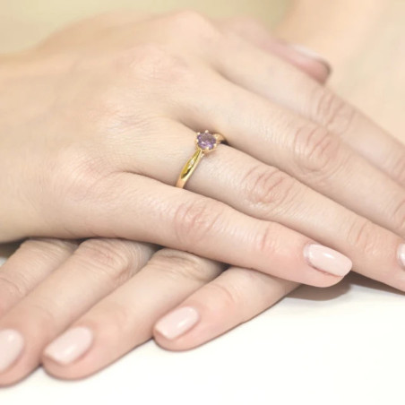 Gold ring with diamond EY-74 amethyst | GoldJewellery