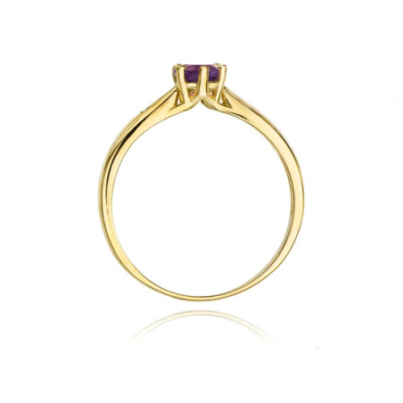 Gold ring with diamond EY-74 amethyst | GoldJewellery