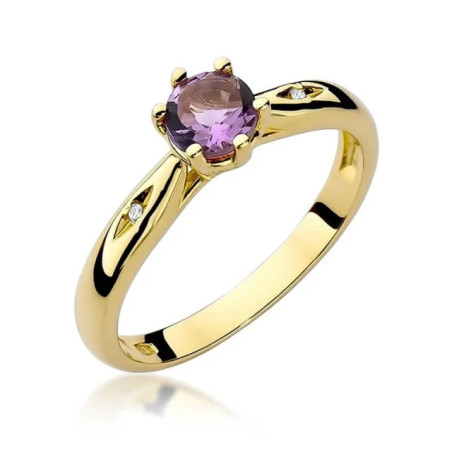 Gold ring with diamond EY-74 amethyst | GoldJewellery