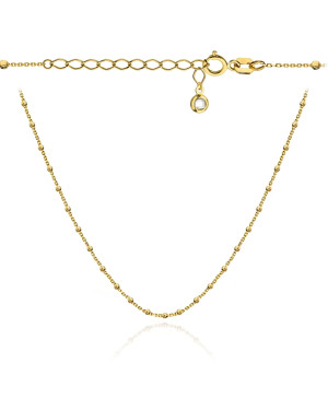 Gold necklace with delicate diamond-cut beads 42+3 cm