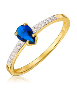 Delicate ring sapphire cubic zirconia