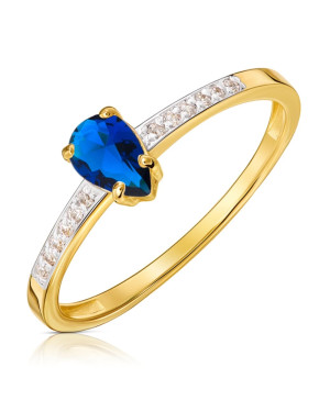 Delicate ring sapphire cubic zirconia