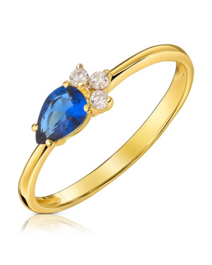 Blue stone in 8k gold ring