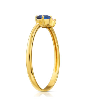 Blue stone in 8k gold ring