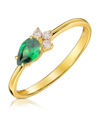 Green stone in 8k gold ring