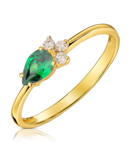 Green stone in 8k gold ring
