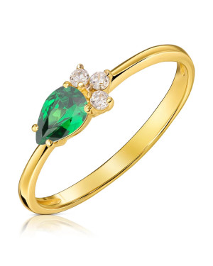 Green stone in 8k gold ring