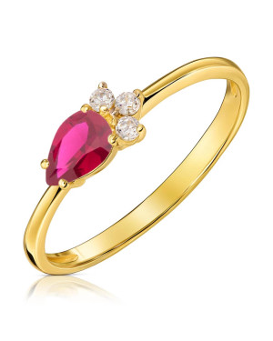 Red stone in 8k gold ring