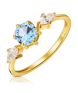 Ring with a large blue stone