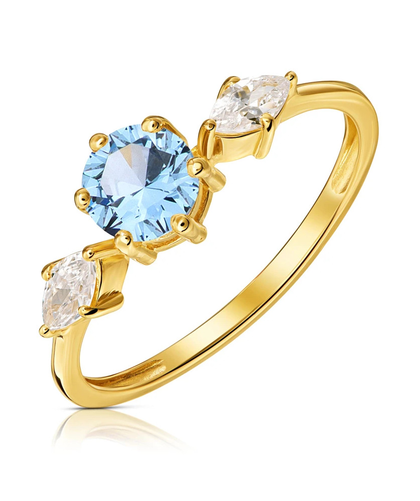 Ring with a large blue stone