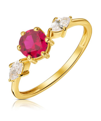 Ring with a large ruby stone