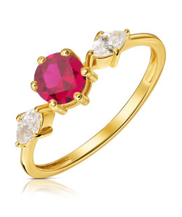 Ring with a large ruby stone