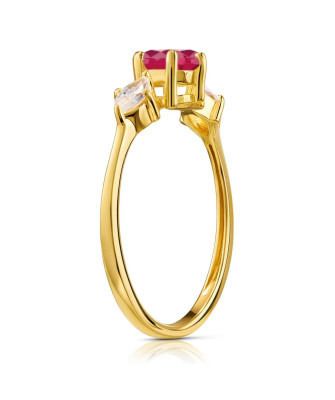 Ring with a large ruby stone