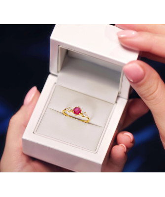 Ring with a large ruby stone