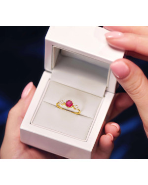 Ring with a large ruby stone