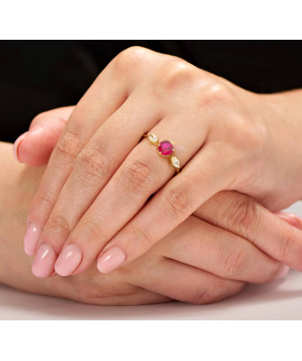 Ring with a large ruby stone