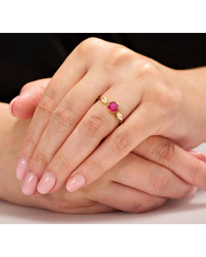 Ring with a large ruby stone