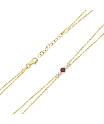 14k Gold Bracelet with Ruby and Diamonds 0.15ct