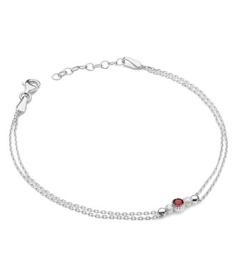 14k Gold Bracelet with Ruby and Diamonds 0.15ct