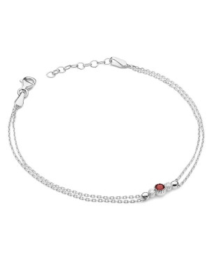 Bransoletka złota 14k z Rubinem i Diamentami 0.15ct