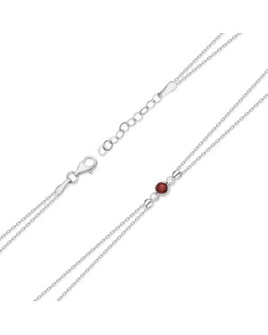 Bransoletka złota 14k z Rubinem i Diamentami 0.15ct