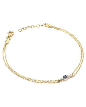 14k Gold Bracelet with Sapphire and Diamonds 0.15ct