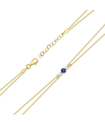 Bransoletka złota 14k z Szafirem i Diamentami 0.15ct