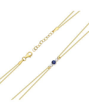 14k Gold Bracelet with Sapphire and Diamonds 0.15ct